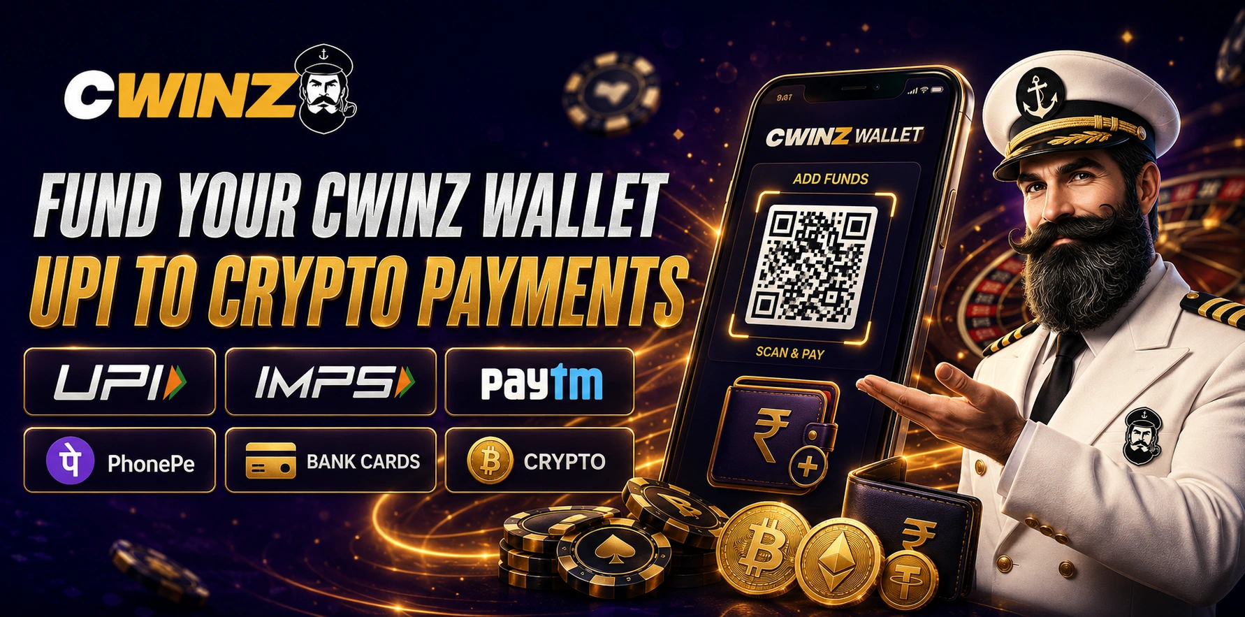 Captain cwinz with a wallet